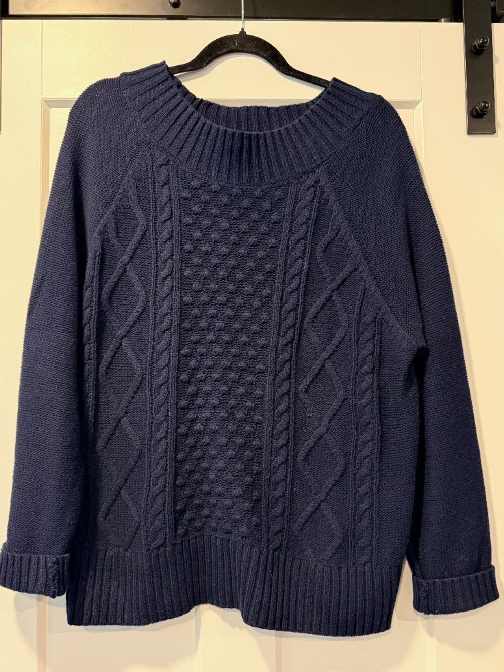 Chaps Navy Blue Cable Knit Sweater Ladies Size XL
